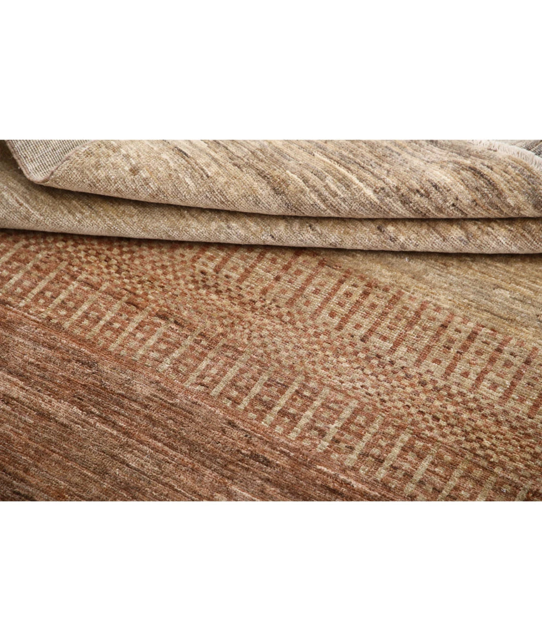 Beige Afghan Modcar Rug 4' 5" x 6' 6" Hand-Knotted | No. AT97234