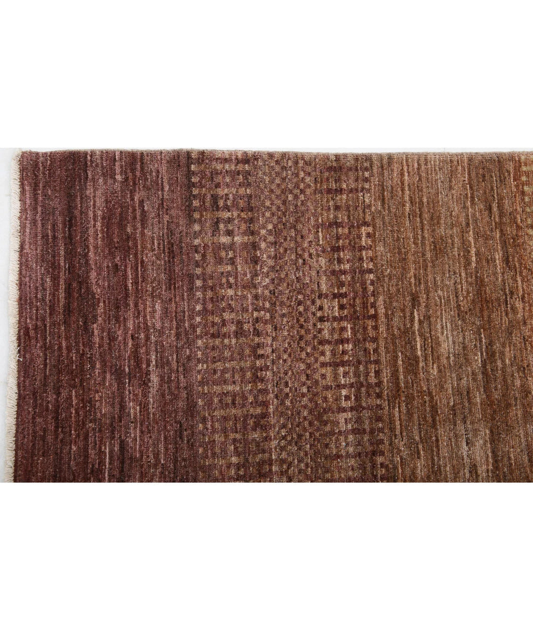 Beige Afghan Modcar Rug 4' 5" x 6' 6" Hand-Knotted | No. AT97234