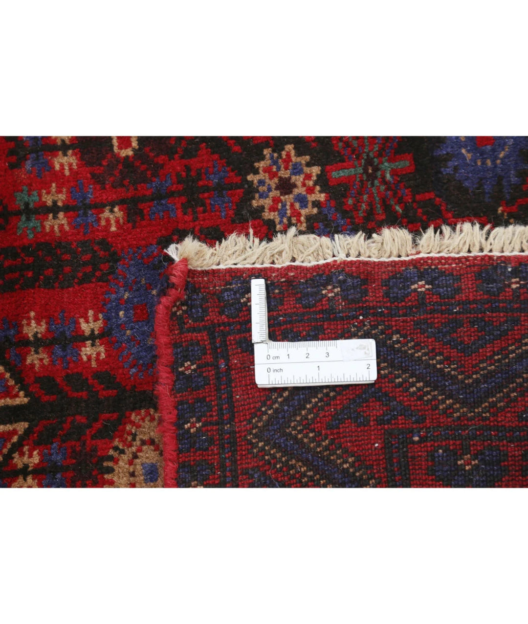 Red Afghan Baluchi Rug 2' 10" x 4' 8" Hand-Knotted | No. AT97238