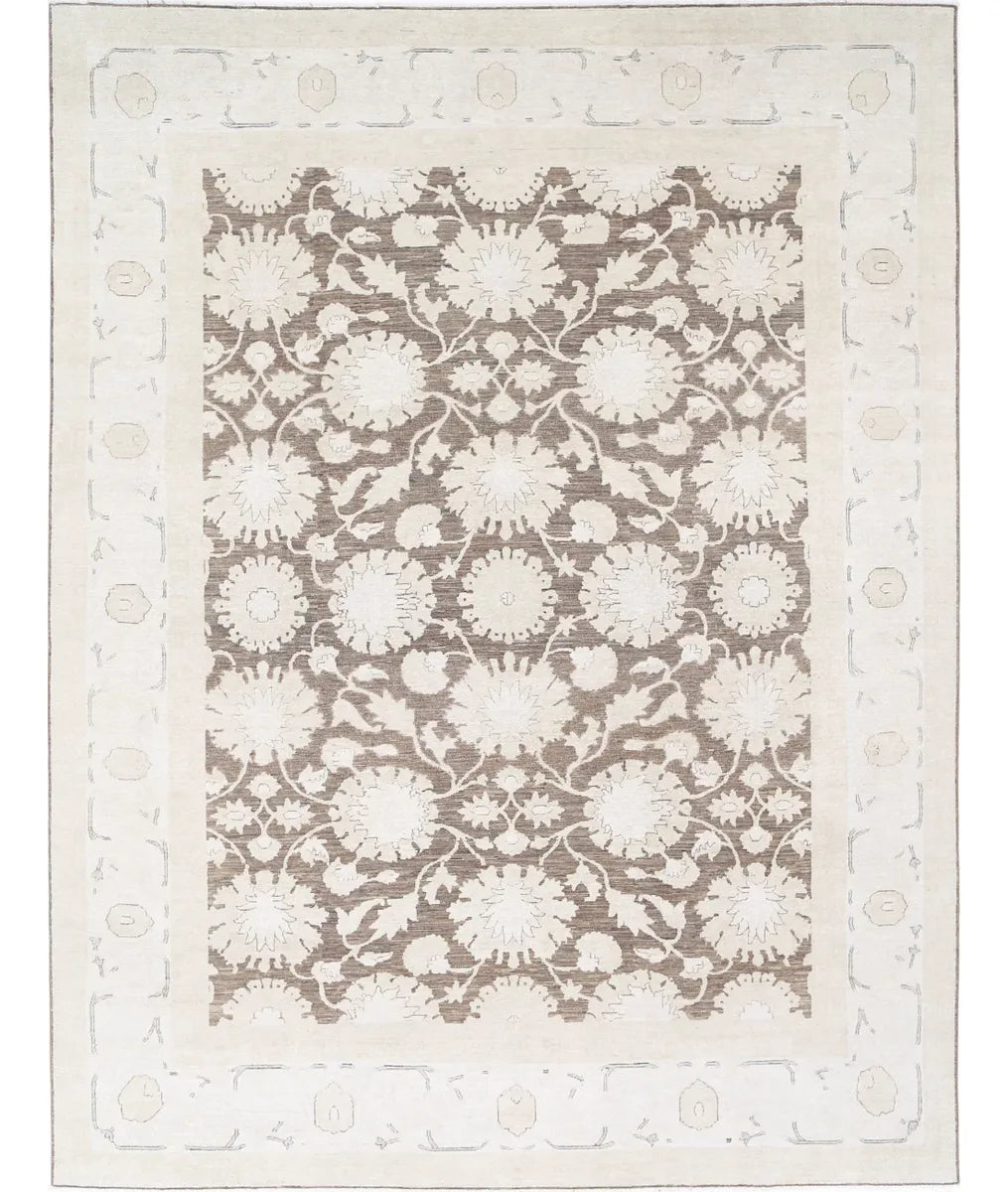 Ivory Afghan Serenity Rug 8' 10" x 11' 9" Hand-Knotted | No. AT97277