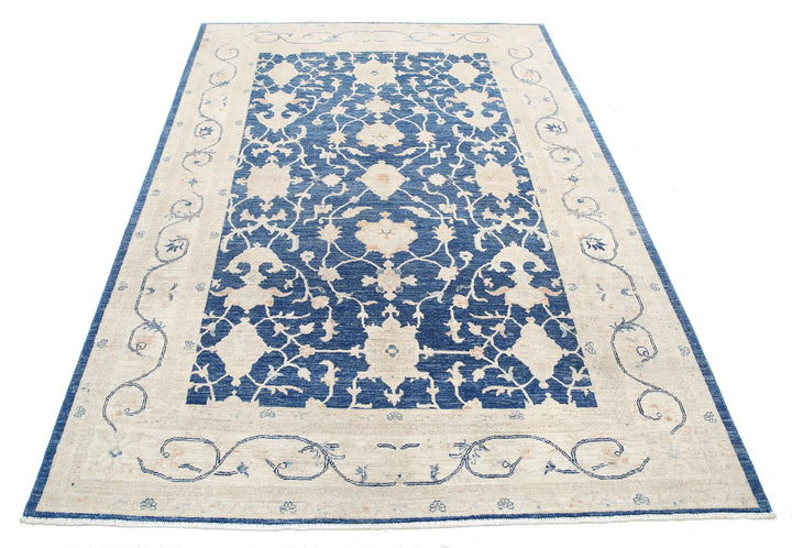 Afghan Ziegler Rug 5' 5" x 7' 7" Hand-Knotted | No. AT97448