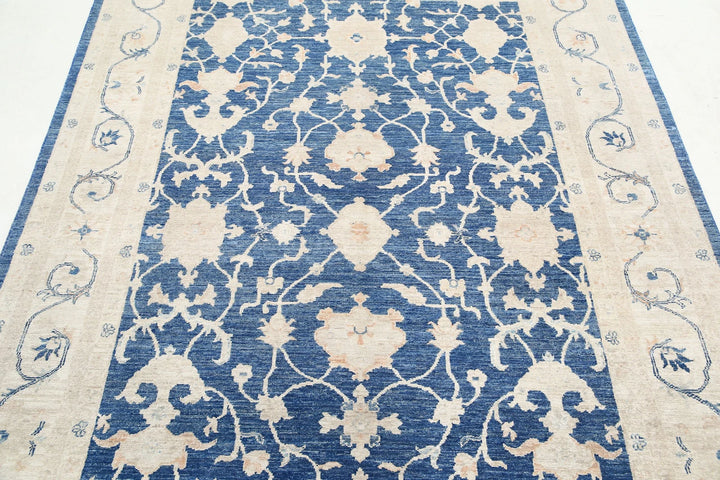Afghan Ziegler Rug 5' 5" x 7' 7" Hand-Knotted | No. AT97448