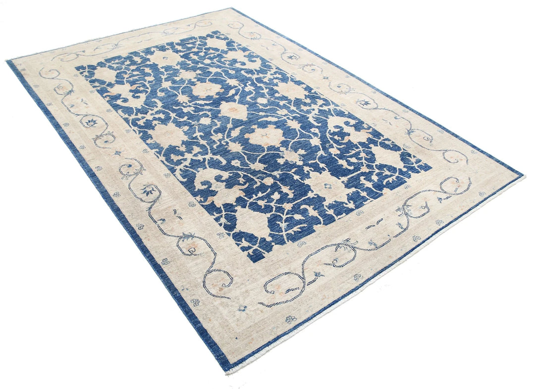 Afghan Ziegler Rug 5' 5" x 7' 7" Hand-Knotted | No. AT97448