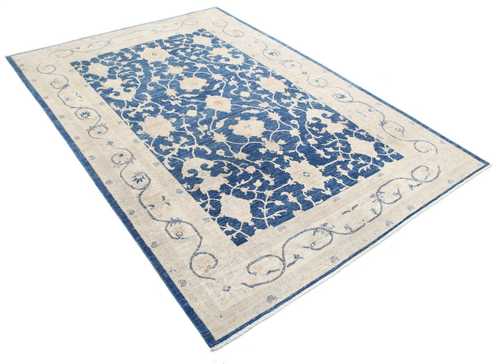 Afghan Ziegler Rug 5' 5" x 7' 7" Hand-Knotted | No. AT97448