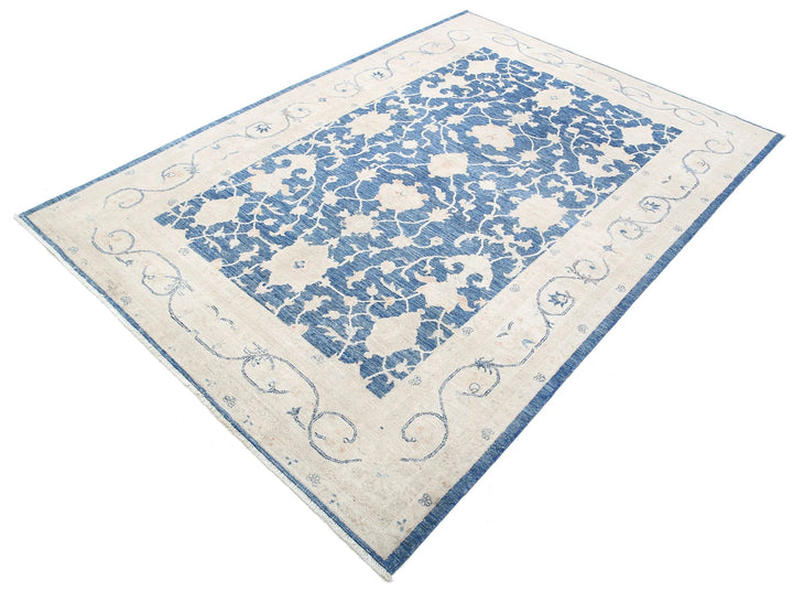 Afghan Ziegler Rug 5' 5" x 7' 7" Hand-Knotted | No. AT97448