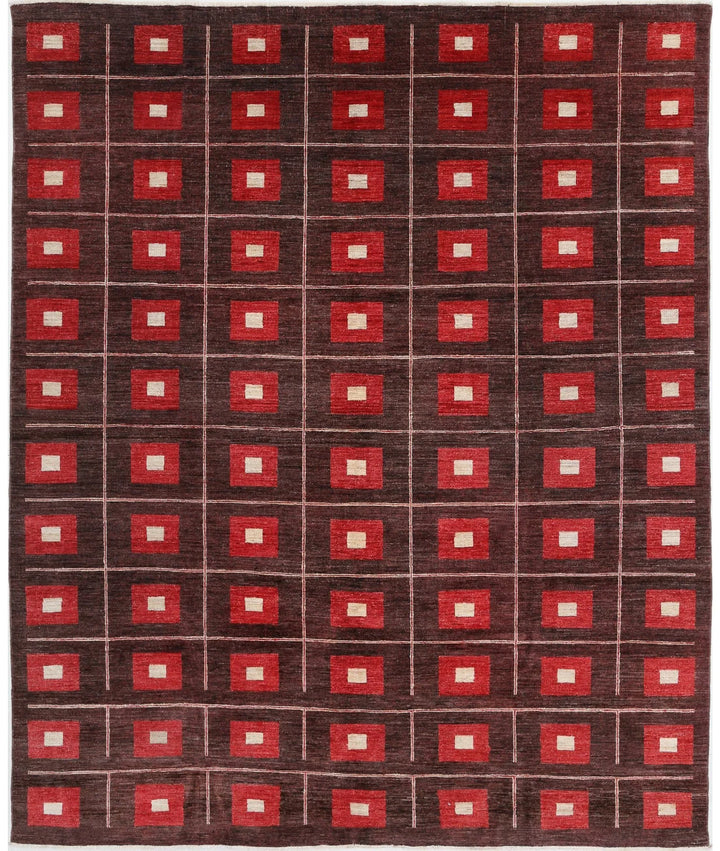 Afghan Modcar Rug 7' 8" x 9' 2" Hand-Knotted | No. AT97467
