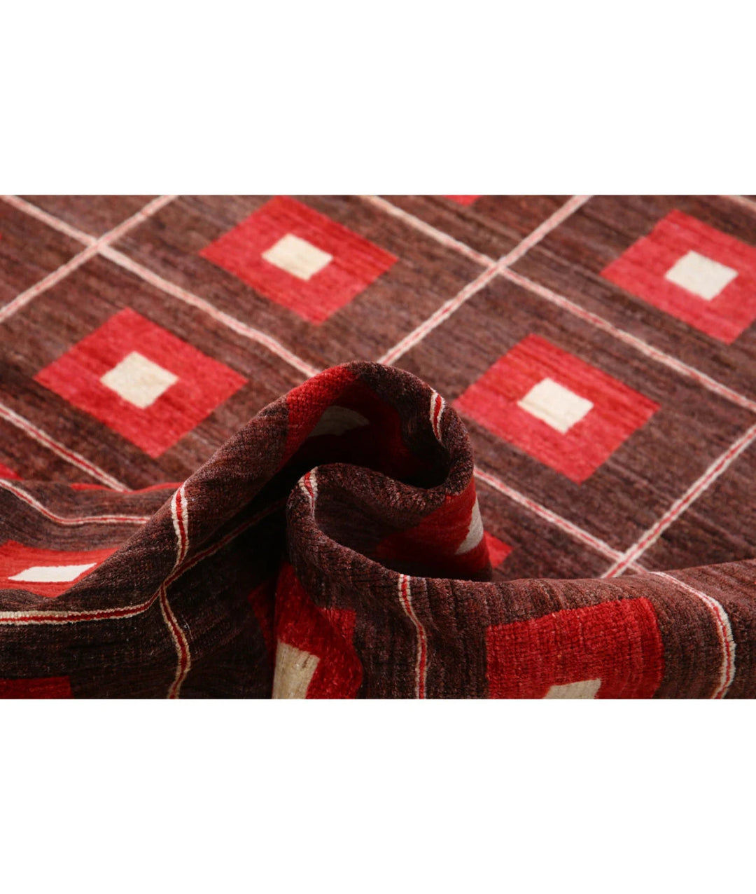 Afghan Modcar Rug 7' 8" x 9' 2" Hand-Knotted | No. AT97467