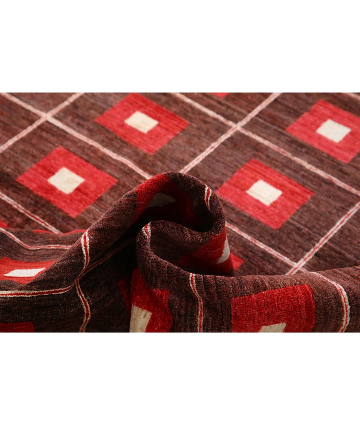 Afghan Modcar Rug 7' 8" x 9' 2" Hand-Knotted | No. AT97467