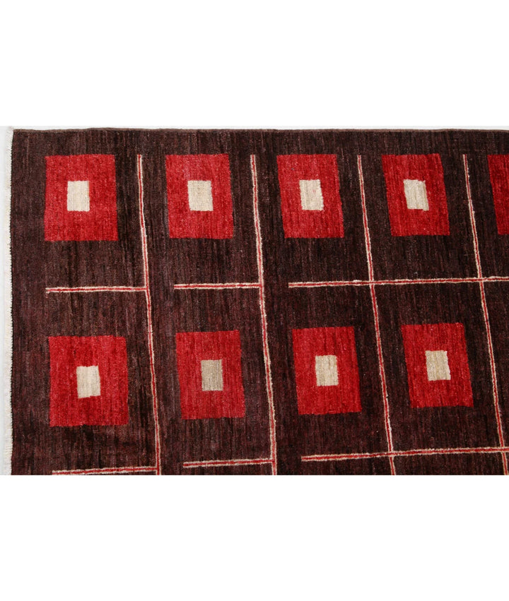Afghan Modcar Rug 7' 8" x 9' 2" Hand-Knotted | No. AT97467