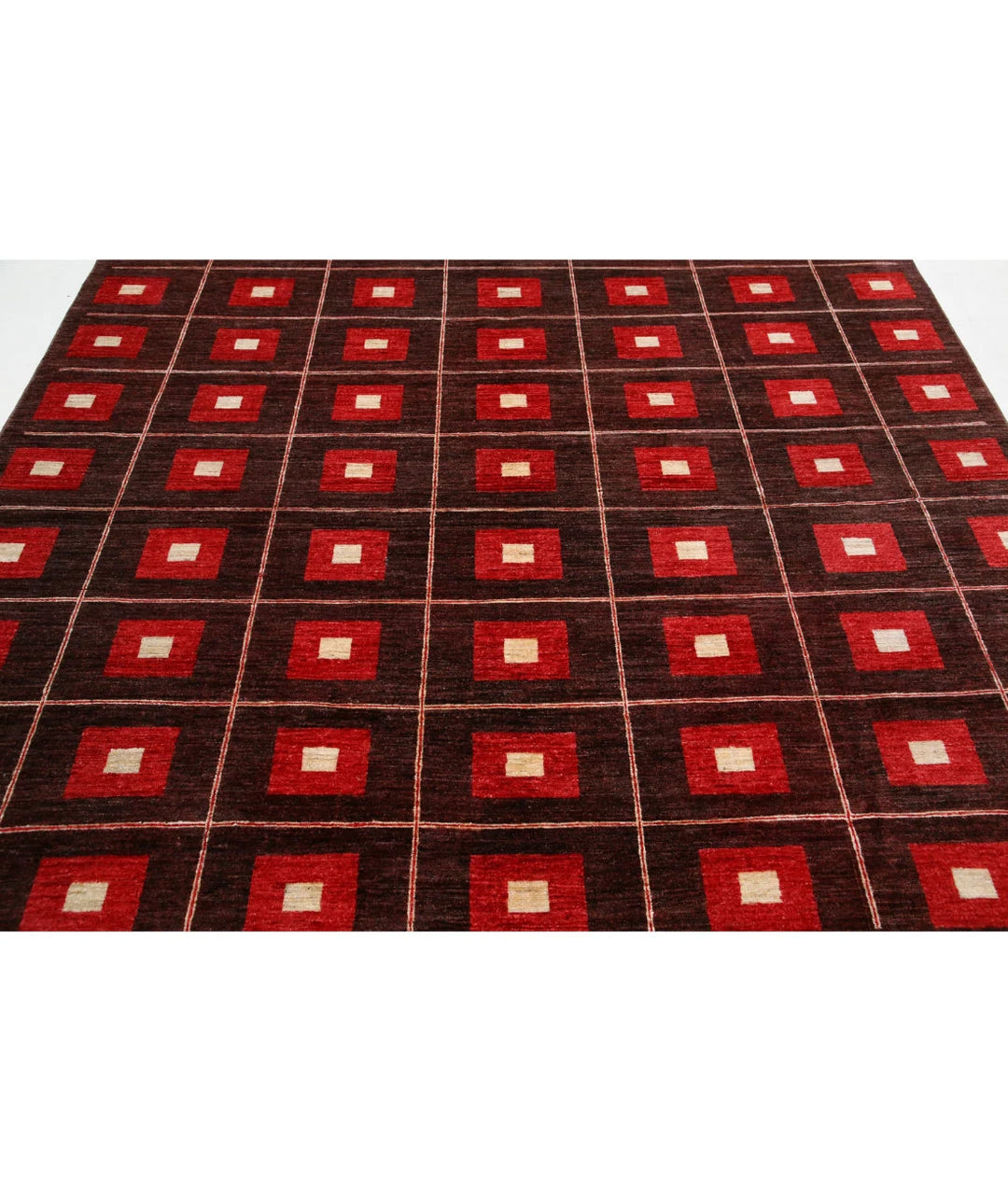 Afghan Modcar Rug 7' 8" x 9' 2" Hand-Knotted | No. AT97467