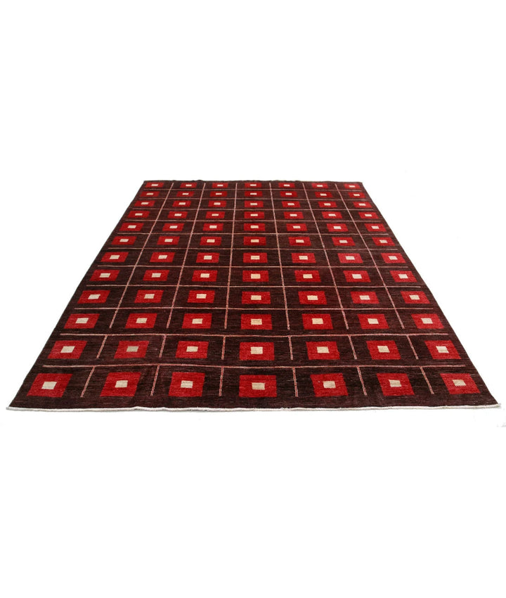 Afghan Modcar Rug 7' 8" x 9' 2" Hand-Knotted | No. AT97467