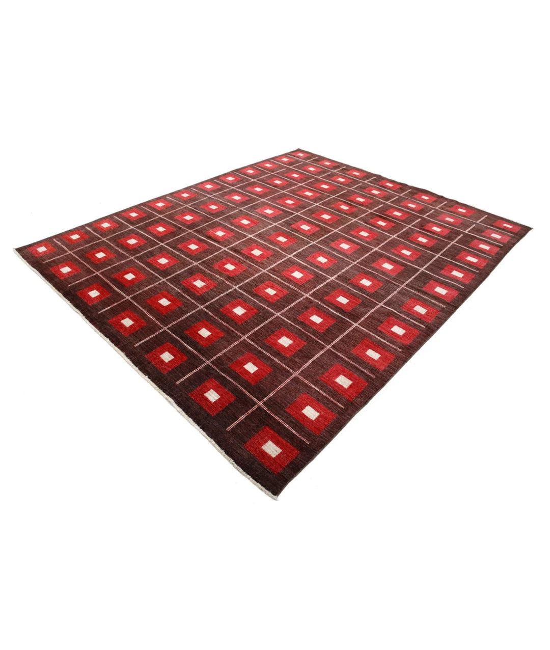 Afghan Modcar Rug 7' 8" x 9' 2" Hand-Knotted | No. AT97467