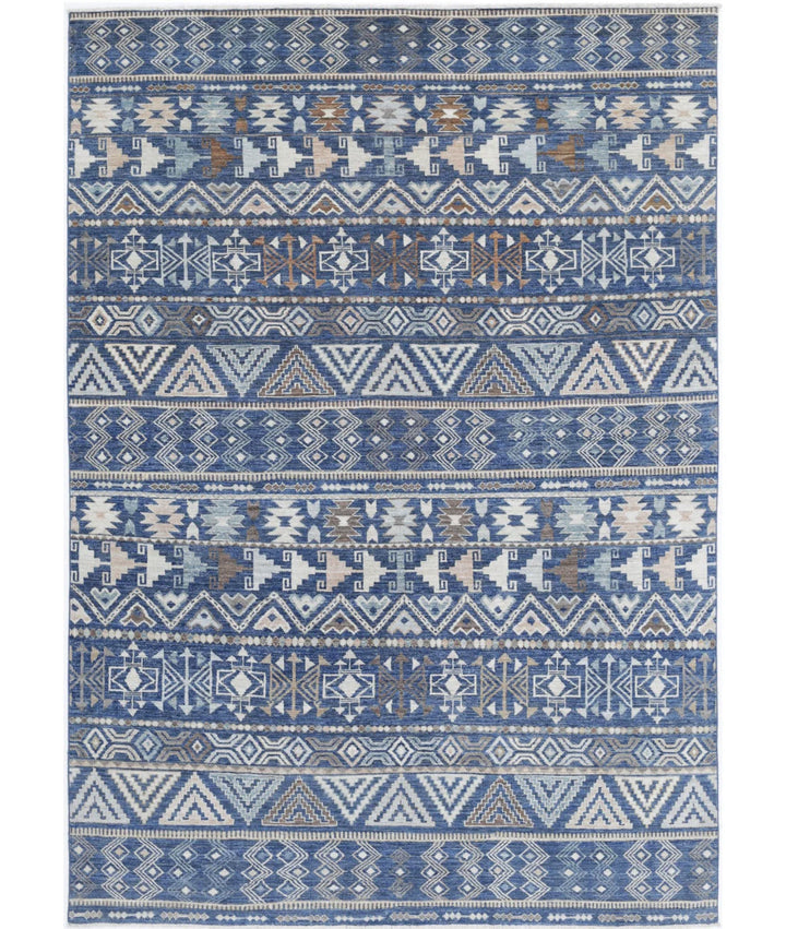 Afghan Khurjeen Rug 6' 9" x 8' 5" Hand-Knotted | No. AT97544