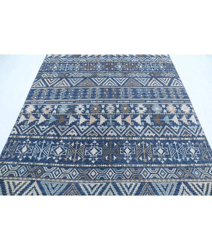 Afghan Khurjeen Rug 6' 9" x 8' 5" Hand-Knotted | No. AT97544