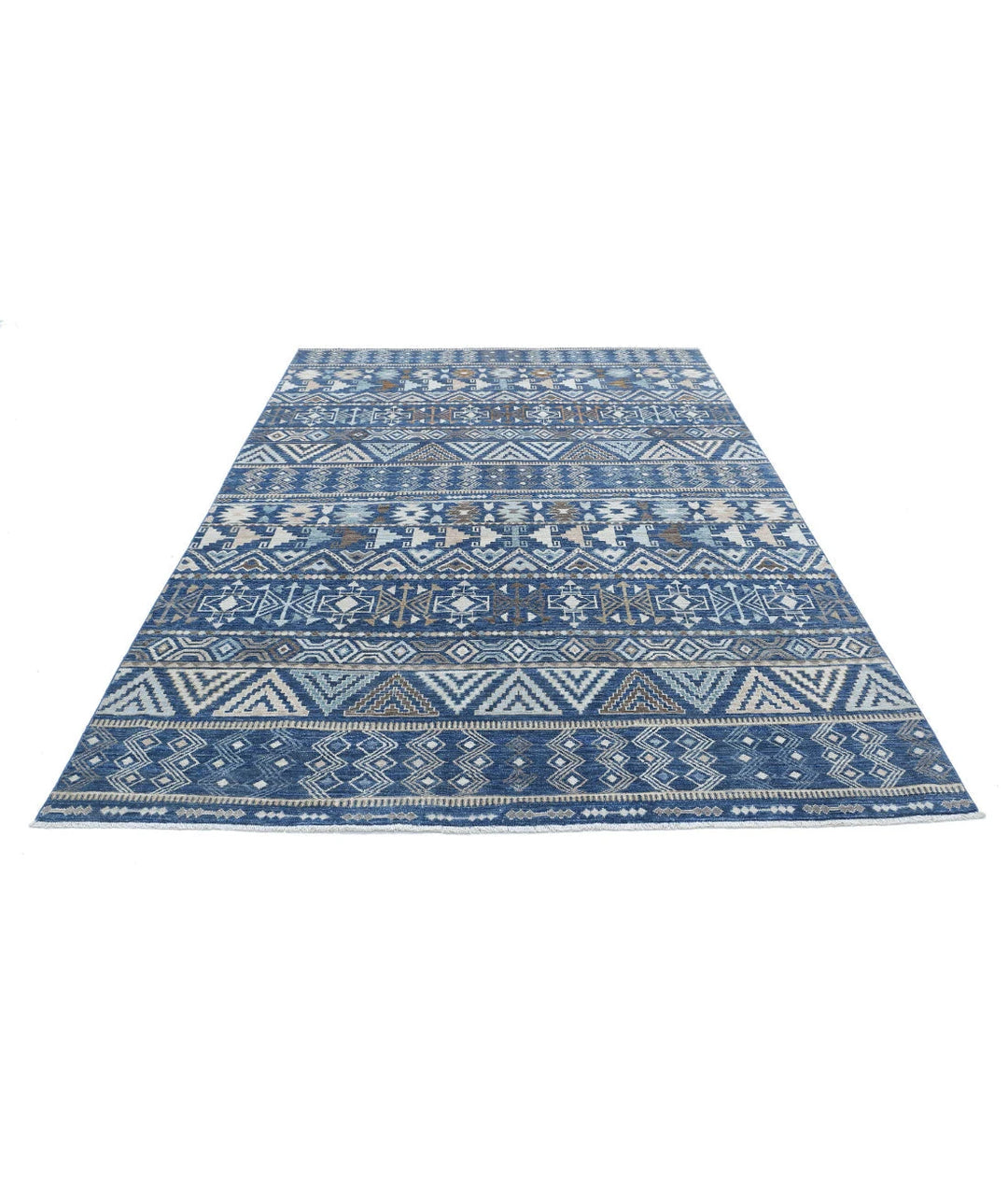 Afghan Khurjeen Rug 6' 9" x 8' 5" Hand-Knotted | No. AT97544