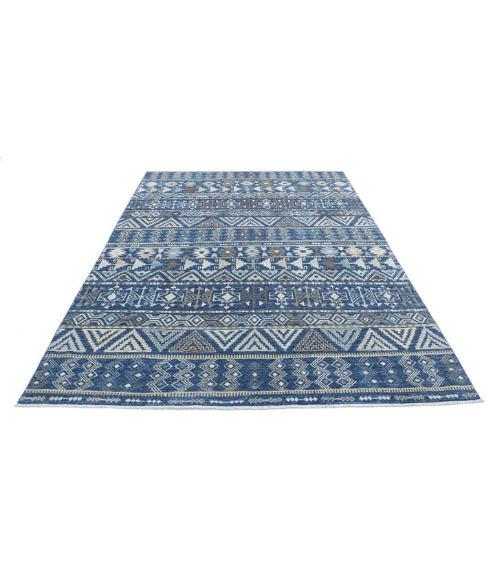 Afghan Khurjeen Rug 6' 9" x 8' 5" Hand-Knotted | No. AT97544