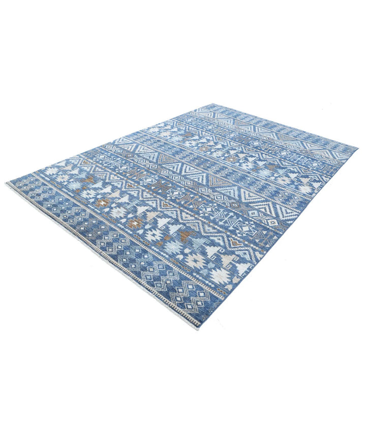 Afghan Khurjeen Rug 6' 9" x 8' 5" Hand-Knotted | No. AT97544