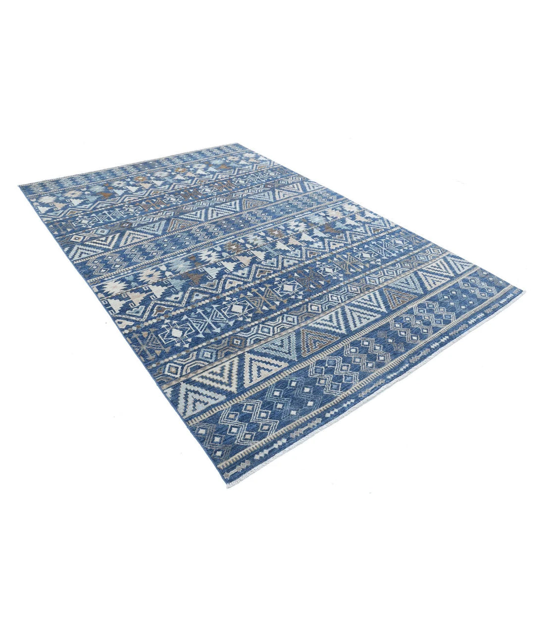 Afghan Khurjeen Rug 6' 9" x 8' 5" Hand-Knotted | No. AT97544