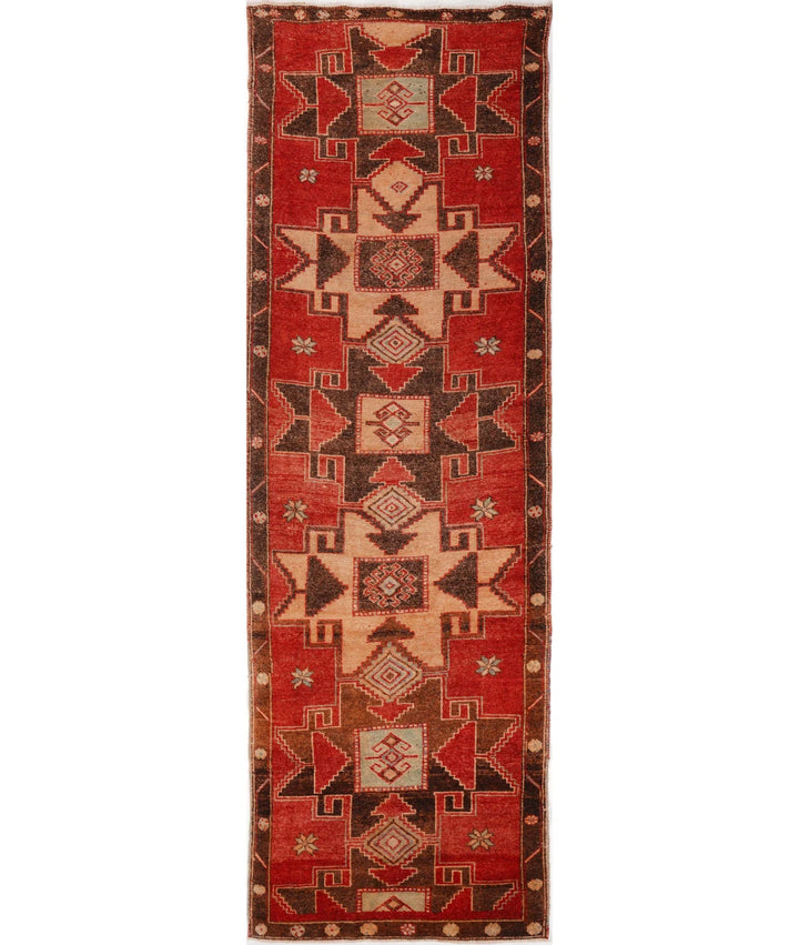 Turkish Anatolian Vintage Rug 3' 7" x 12' 2" Hand-Knotted | No. AT97580
