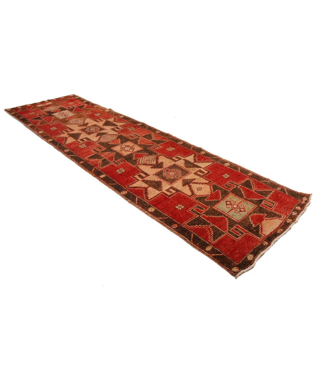 Turkish Anatolian Vintage Rug 3' 7" x 12' 2" Hand-Knotted | No. AT97580