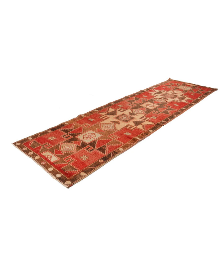 Turkish Anatolian Vintage Rug 3' 7" x 12' 2" Hand-Knotted | No. AT97580
