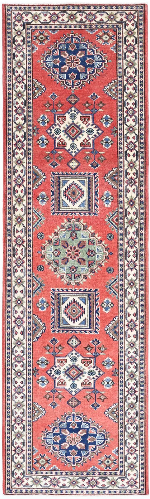 Afghan Kazak Rug 2' 8" x 9' 6" Hand-Knotted | No. AT97635