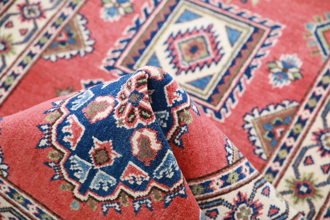 Afghan Kazak Rug 2' 8" x 9' 6" Hand-Knotted | No. AT97635