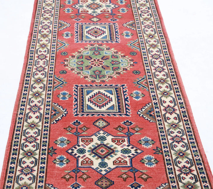 Afghan Kazak Rug 2' 8" x 9' 6" Hand-Knotted | No. AT97635