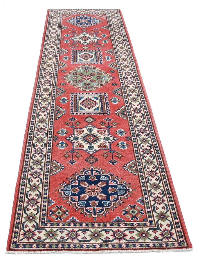 Afghan Kazak Rug 2' 8" x 9' 6" Hand-Knotted | No. AT97635