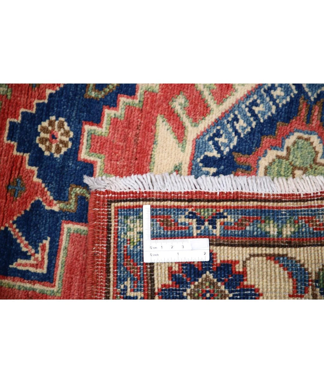 Afghan Kazak Rug 3' 3" x 4' 8" Hand-Knotted | No. AT97664