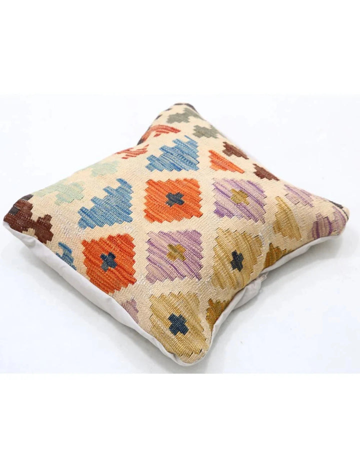 Afghan Tribal Pillow 1' 5" x 1' 5" Hand-Woven | No. AT97759