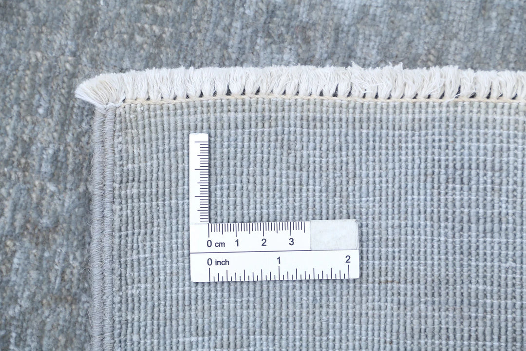 Grey Afghan Overdye Rug 6' 1" x 10' 8" Hand-Knotted | No. AT97769