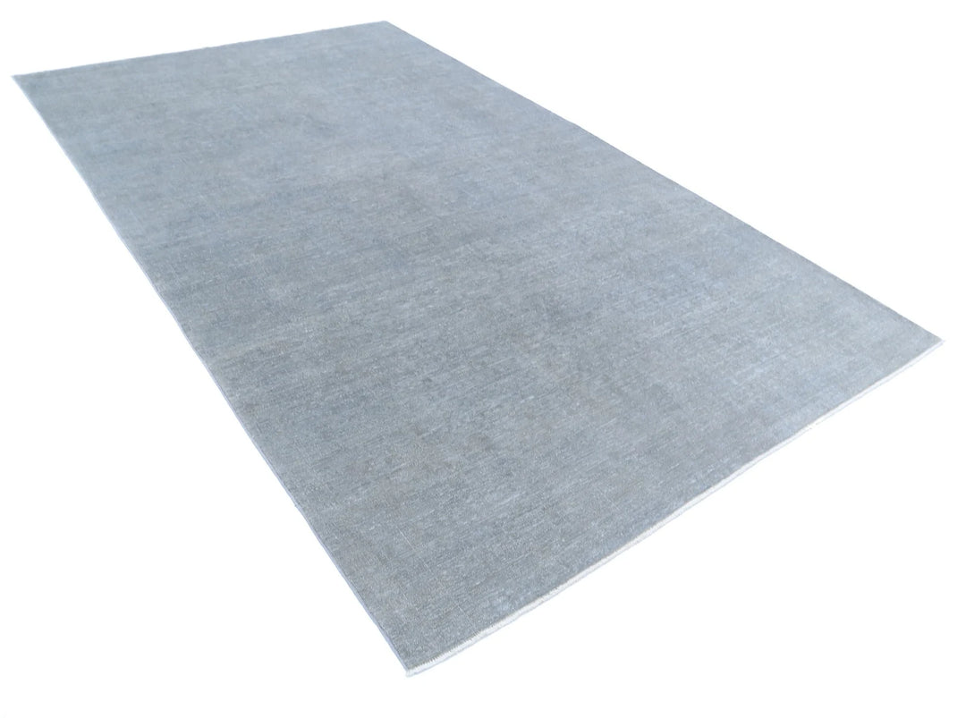 Grey Afghan Overdye Rug 6' 1" x 10' 8" Hand-Knotted | No. AT97769
