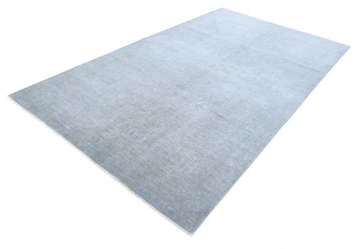 Grey Afghan Overdye Rug 6' 1" x 10' 8" Hand-Knotted | No. AT97769
