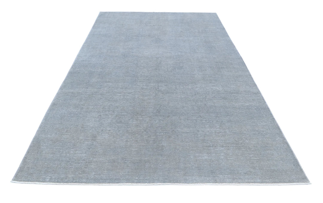 Grey Afghan Overdye Rug 6' 1" x 10' 8" Hand-Knotted | No. AT97769