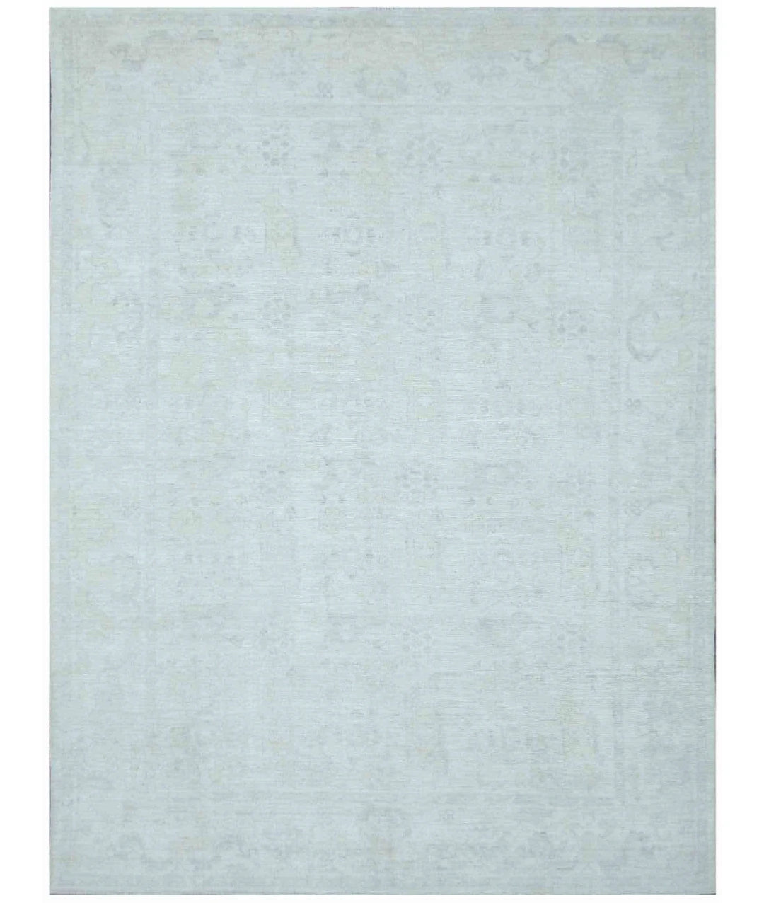 Ivory Afghan Oushak Rug 8' 10" x 11' 9" Hand-Knotted | No. AT97799