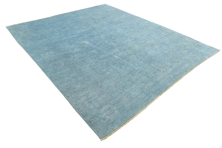 Blue Afghan Overdye Rug 8' 5" x 9' 6" Hand-Knotted | No. AT97856