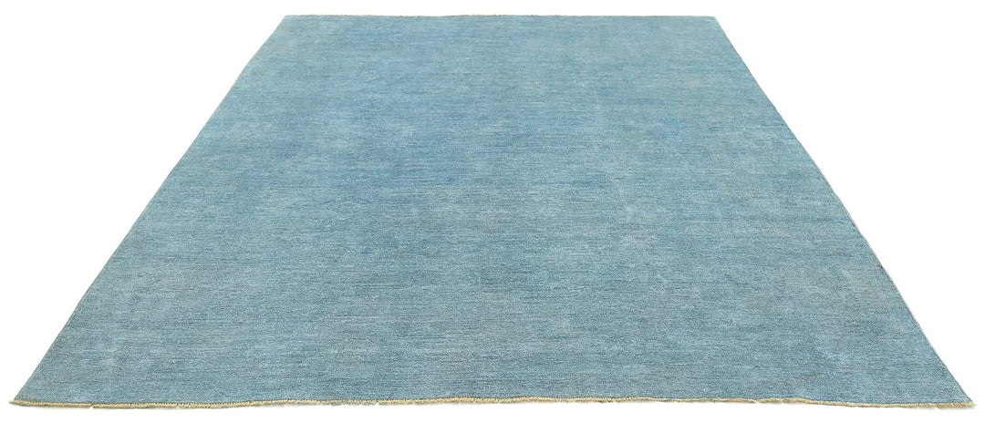 Blue Afghan Overdye Rug 8' 5" x 9' 6" Hand-Knotted | No. AT97856