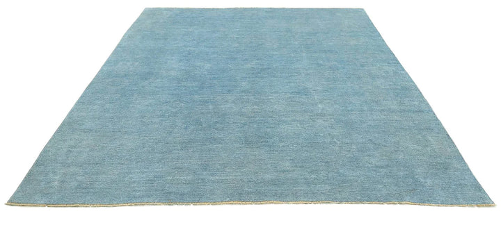Blue Afghan Overdye Rug 8' 5" x 9' 6" Hand-Knotted | No. AT97856