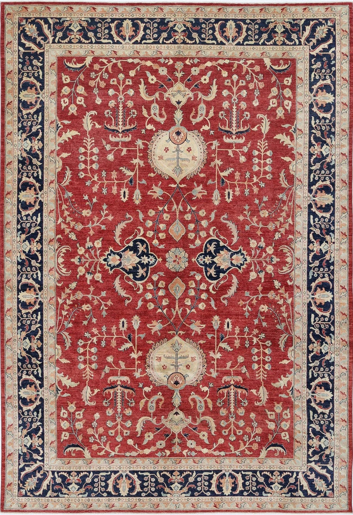 Afghan Ziegler Rug 11' 6" x 16' 9" Hand-Knotted | No. AT97857