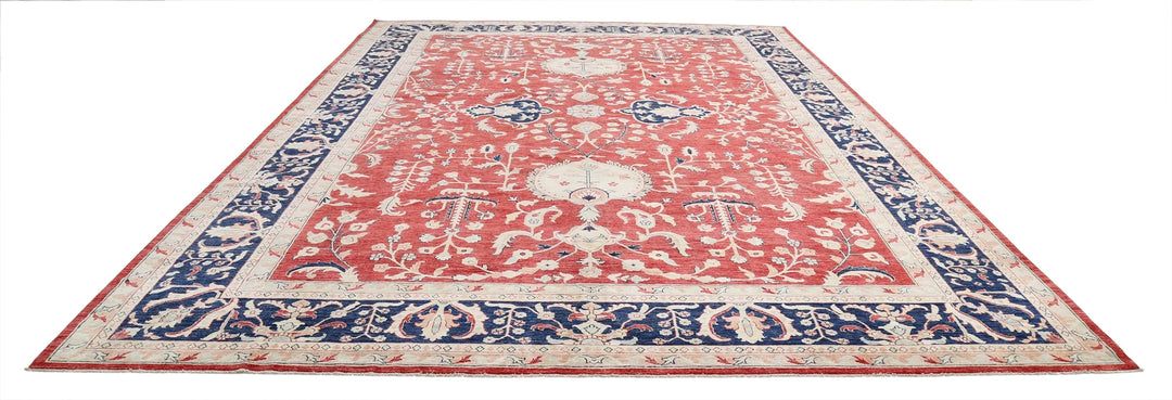 Afghan Ziegler Rug 11' 6" x 16' 9" Hand-Knotted | No. AT97857