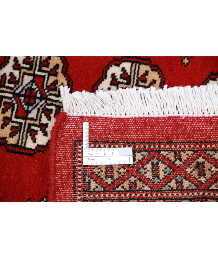 Red Pakistani Bokhara Rug 6' 0" x 8' 10" Hand-Knotted | No. AT97899