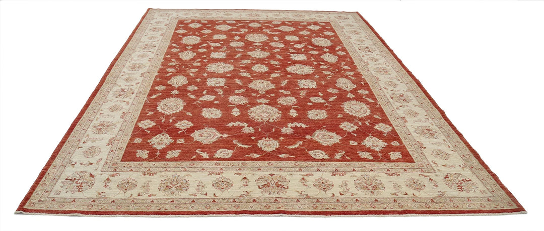 Afghan Ziegler Rug 8' 10" x 11' 5" Hand-Knotted | No. AT97996