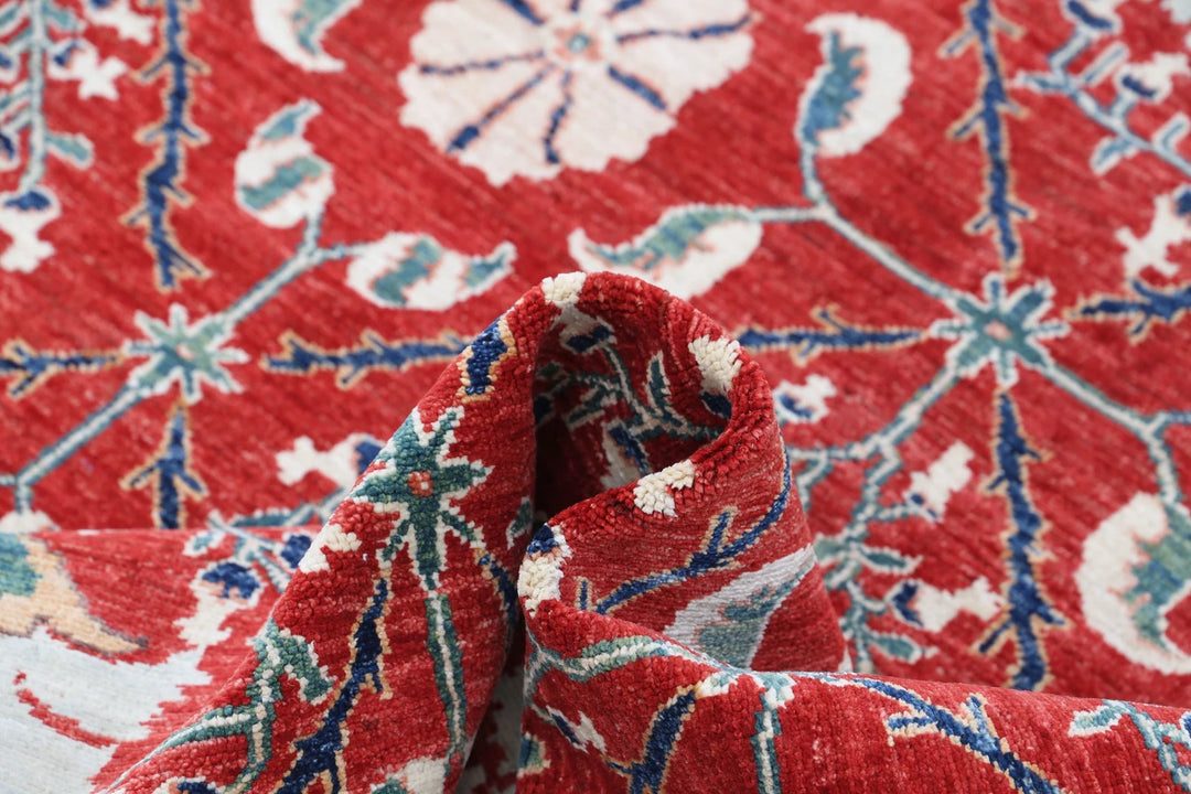 Afghan Oriental Rug 5' 6" x 7' 6" Hand-Knotted | No. AT98009