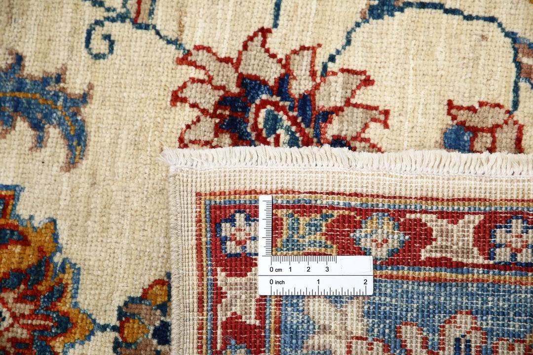 Ivory Afghan Ziegler Rug 5' 5" x 7' 8" Hand-Knotted | No. AT98052