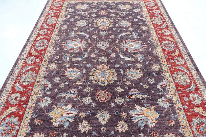 Afghan Ziegler Rug 6' 7" x 9' 10" Hand-Knotted | No. AT98101