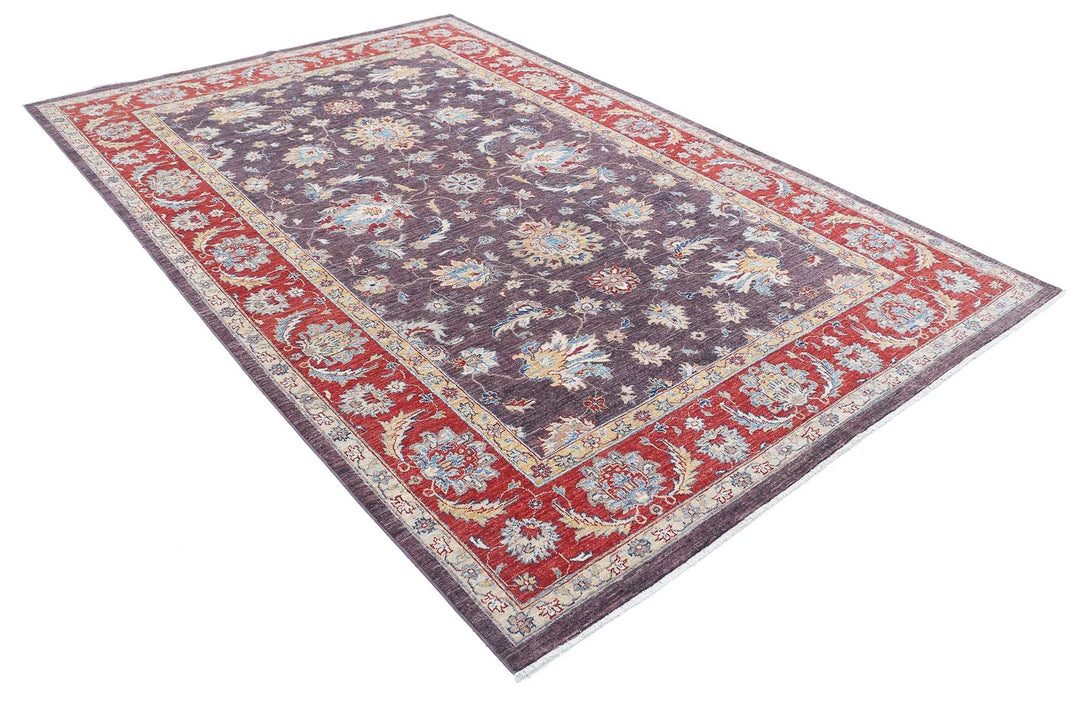 Afghan Ziegler Rug 6' 7" x 9' 10" Hand-Knotted | No. AT98101