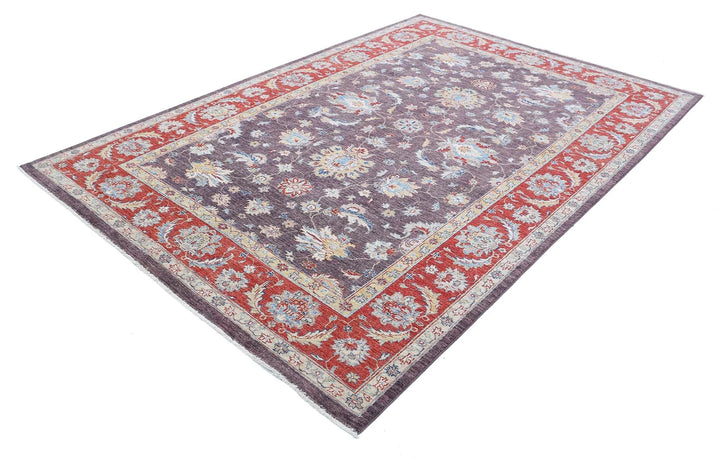 Afghan Ziegler Rug 6' 7" x 9' 10" Hand-Knotted | No. AT98101