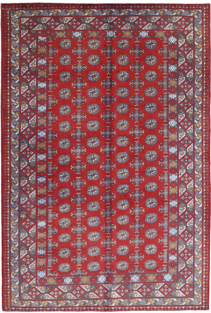 Afghan Revival Rug 5' 3" x 7' 9" Hand-Knotted | No. AT98188