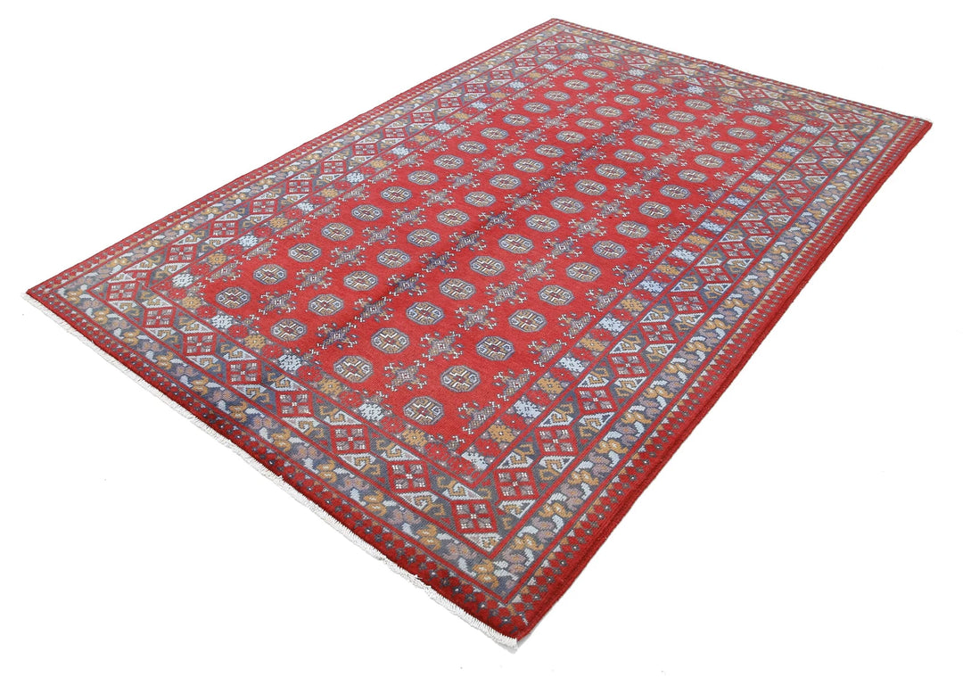 Afghan Revival Rug 5' 3" x 7' 9" Hand-Knotted | No. AT98188
